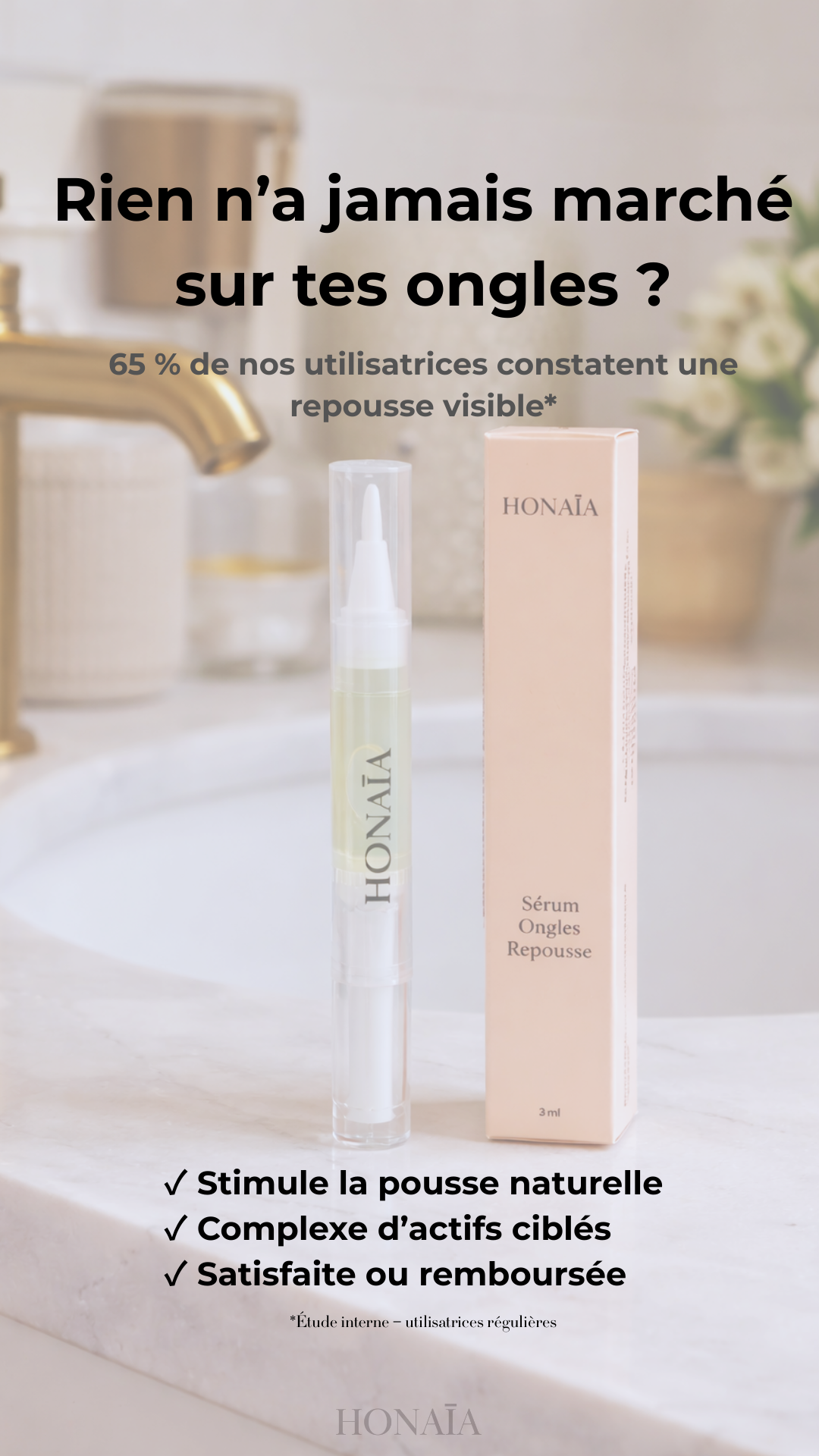 Sérum Ongles Repousse HONAÏA – Croissance & Réparation naturelle