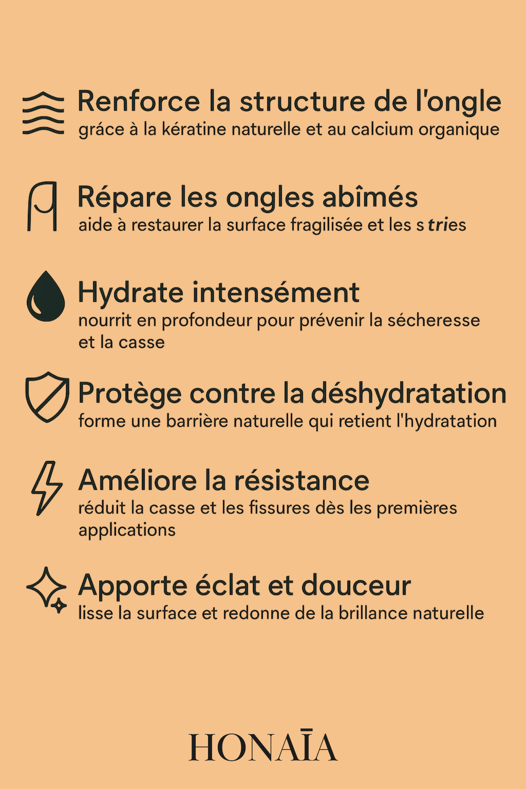 Sérum Ongles Repousse HONAÏA – Croissance & Réparation naturelle