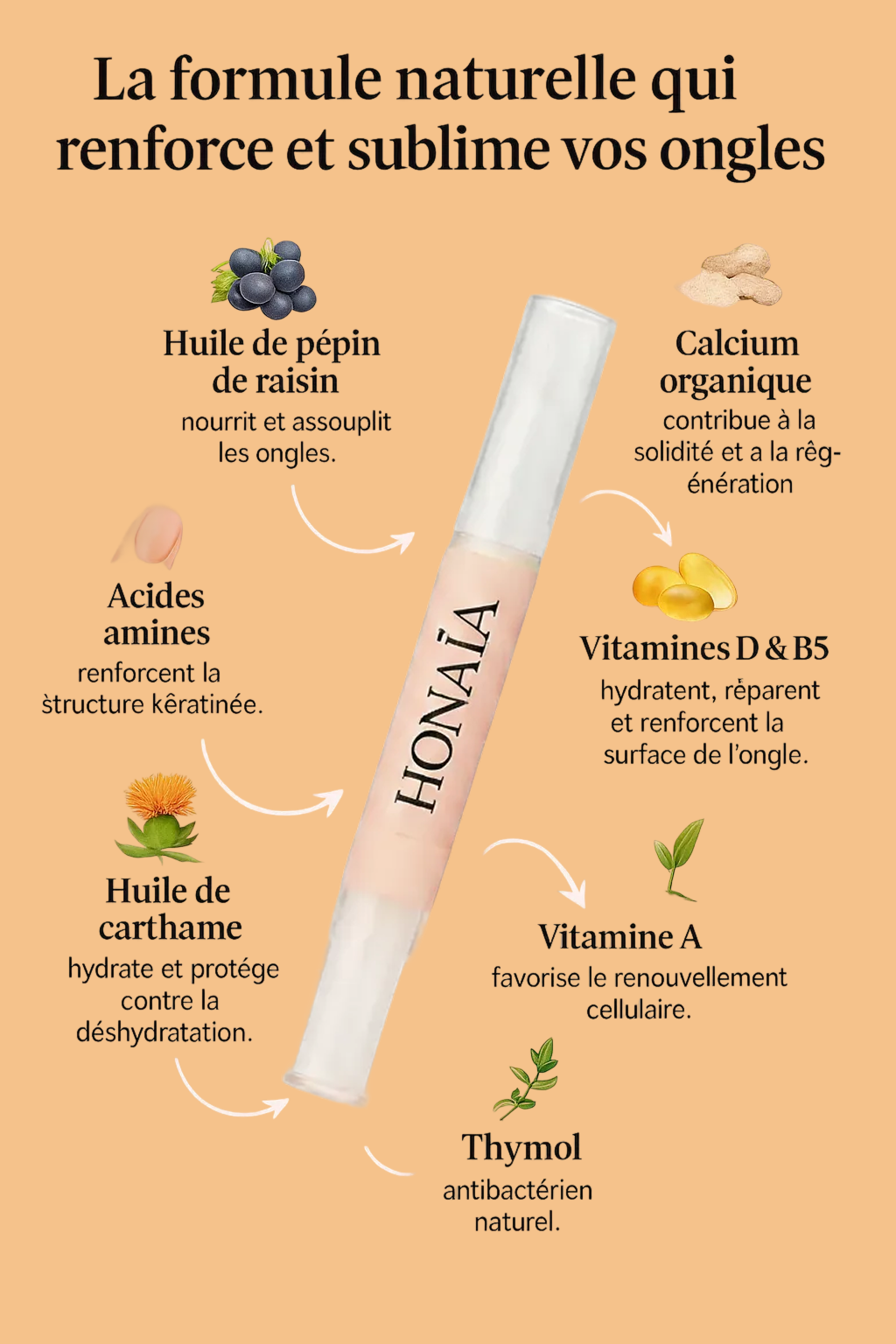 Sérum Ongles Fortifiant HONAÏA – Réparation & Nutrition Intense