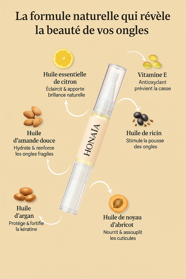 Sérum Ongles Repousse HONAÏA – Croissance & Réparation naturelle